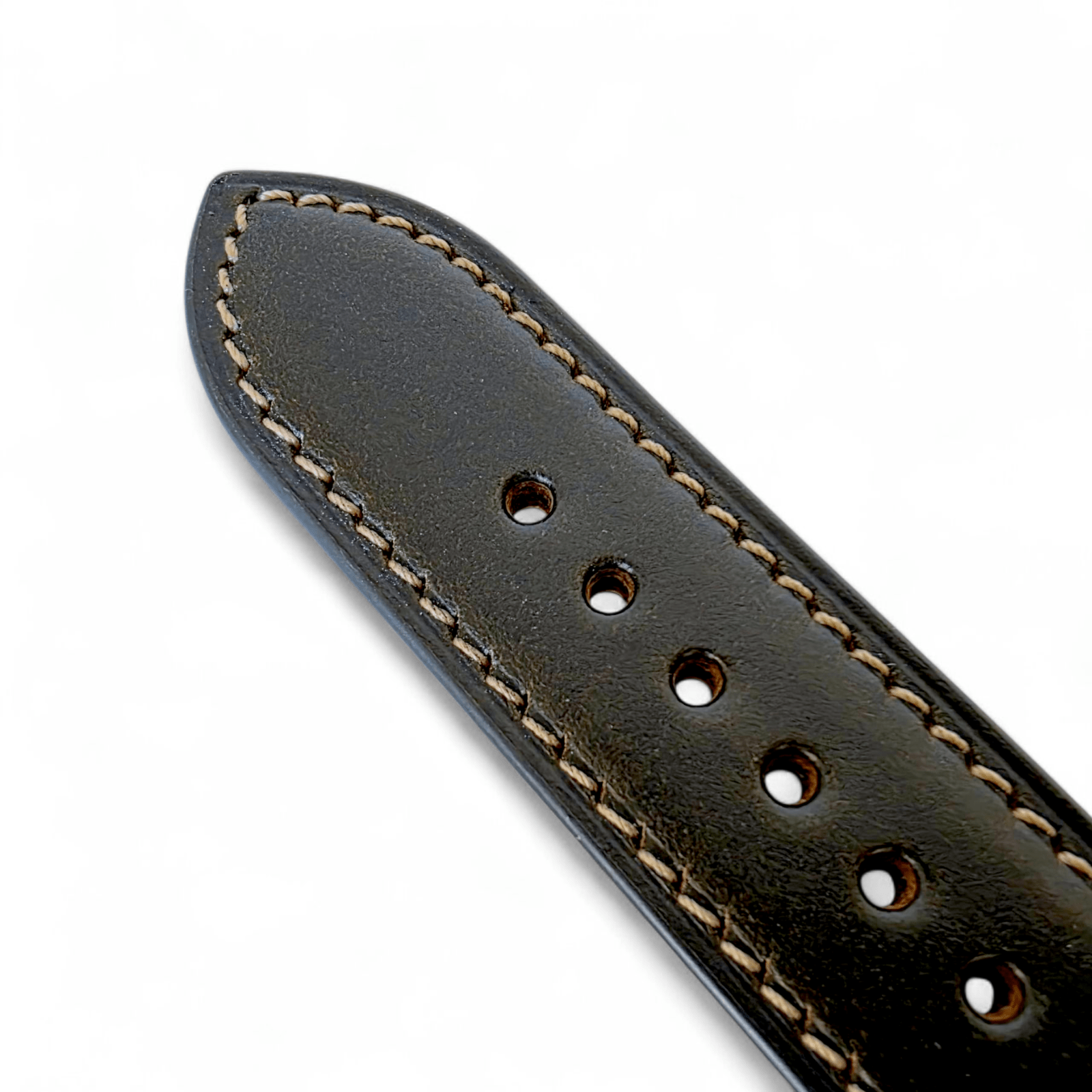 Genuine Horween Chromexcel Full Grain Leather Watch Strap 20mm 22mm Olive Green - Wrist Envy