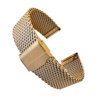 Gold Plated High Quality Shark Mesh 2.7mm Thick 18mm 20mm 22mm - Wrist Envy