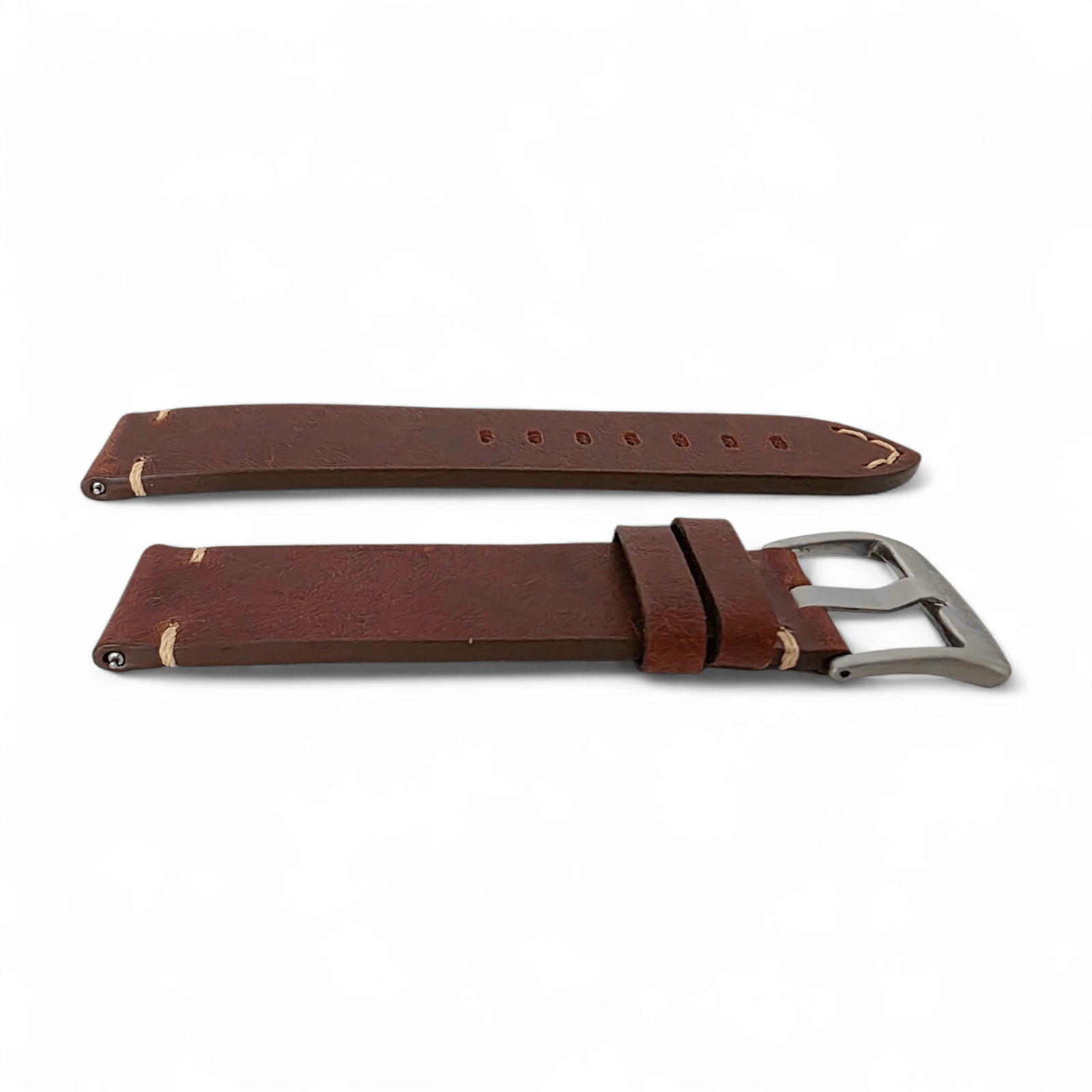 Handmade Full Grain Leather Watch Strap Dark Brown 20mm 22mm - Wrist Envy