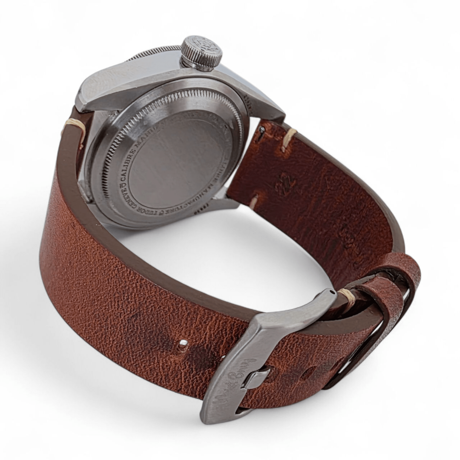 Handmade Full Grain Leather Watch Strap Dark Brown 20mm 22mm - Wrist Envy