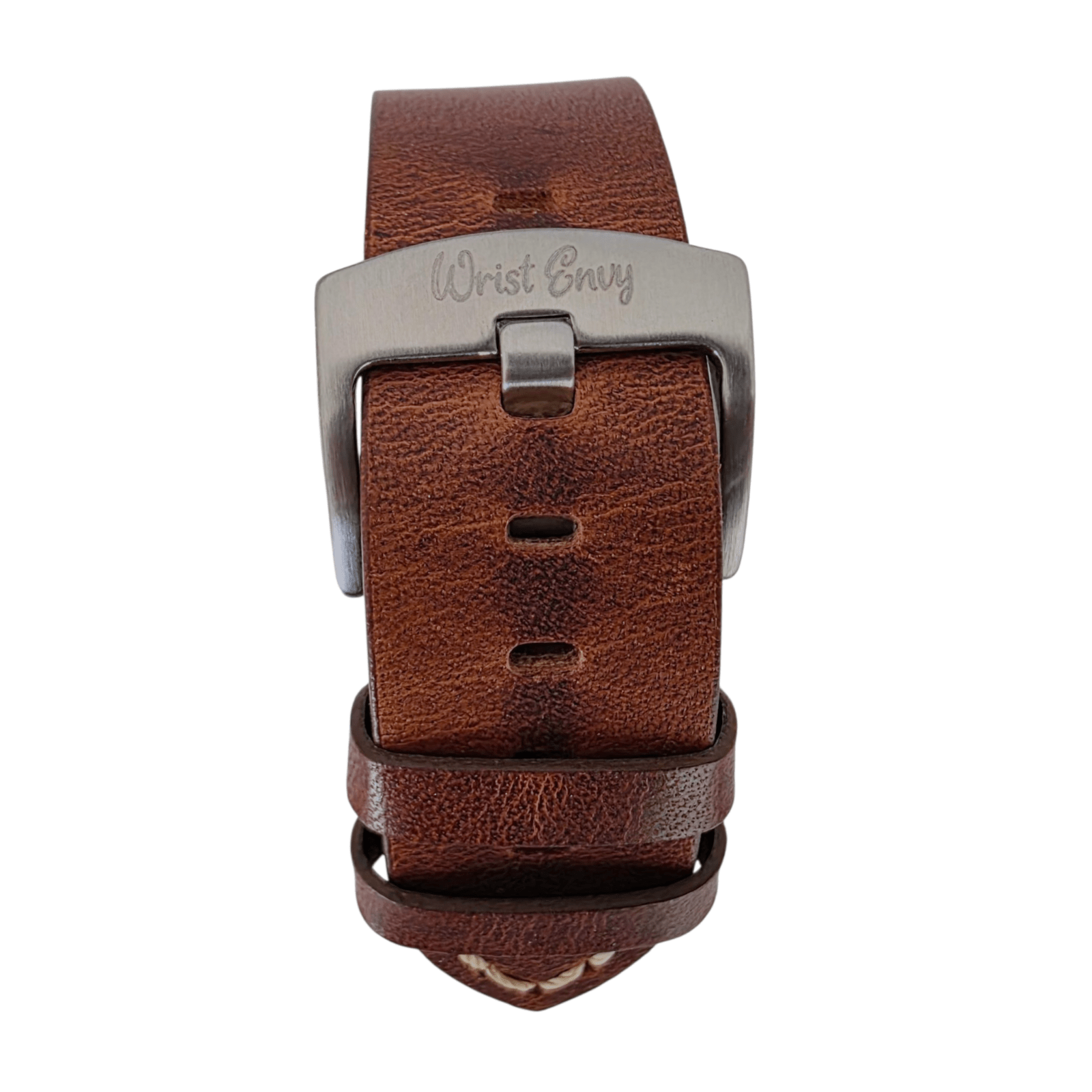 Handmade Full Grain Leather Watch Strap Dark Brown 20mm 22mm - Wrist Envy