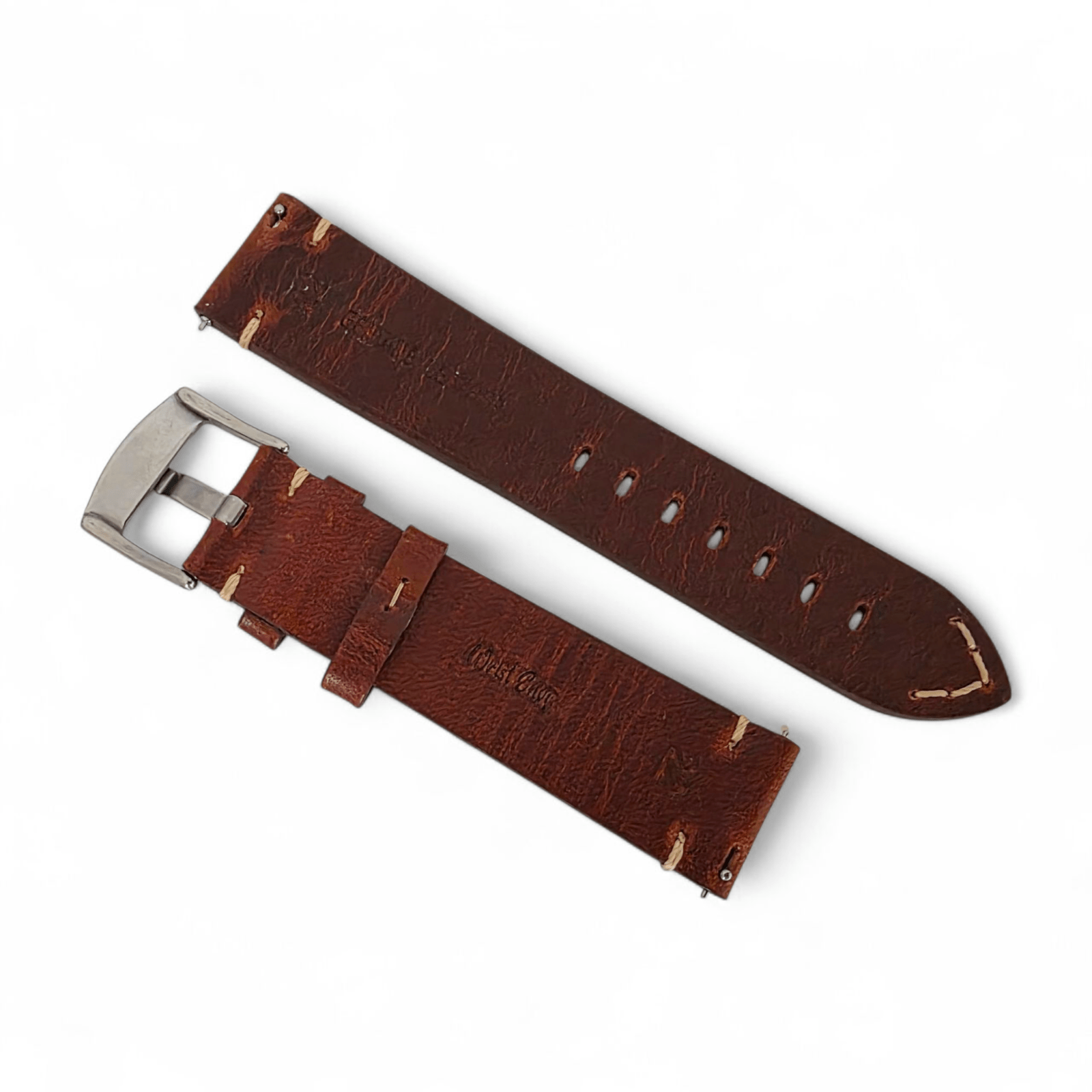 Handmade Full Grain Leather Watch Strap Dark Brown 20mm 22mm - Wrist Envy