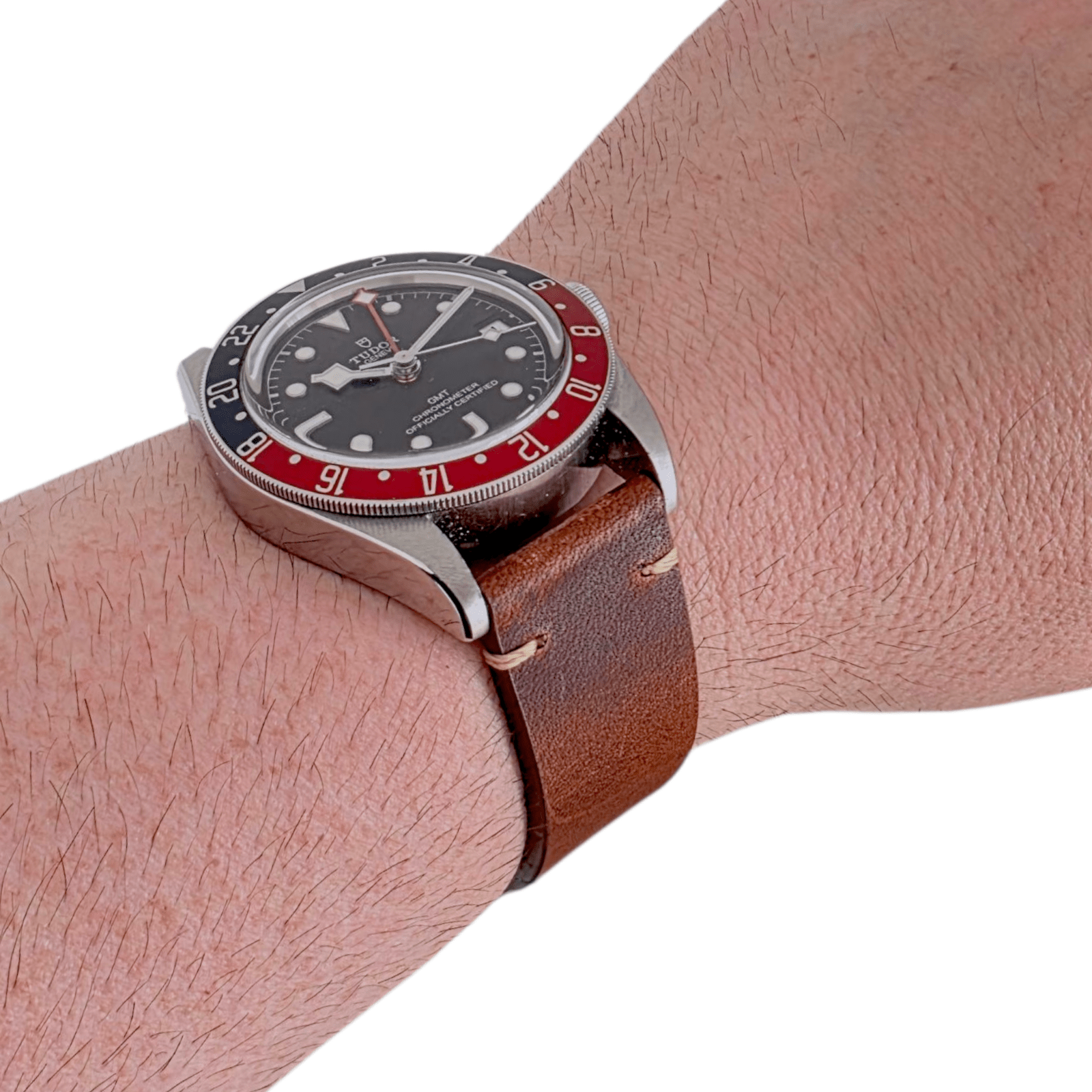Handmade Full Grain Leather Watch Strap Dark Brown 20mm 22mm - Wrist Envy