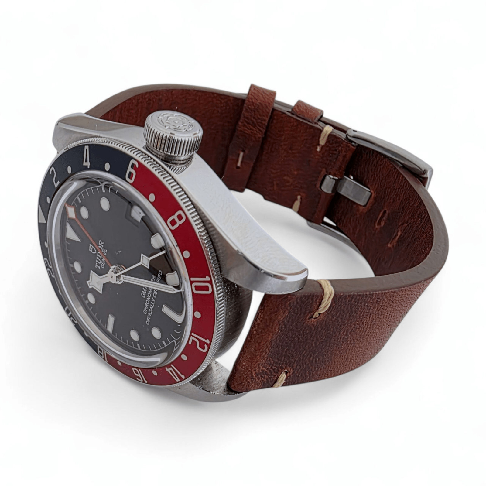 Handmade Full Grain Leather Watch Strap Dark Brown 20mm 22mm - Wrist Envy