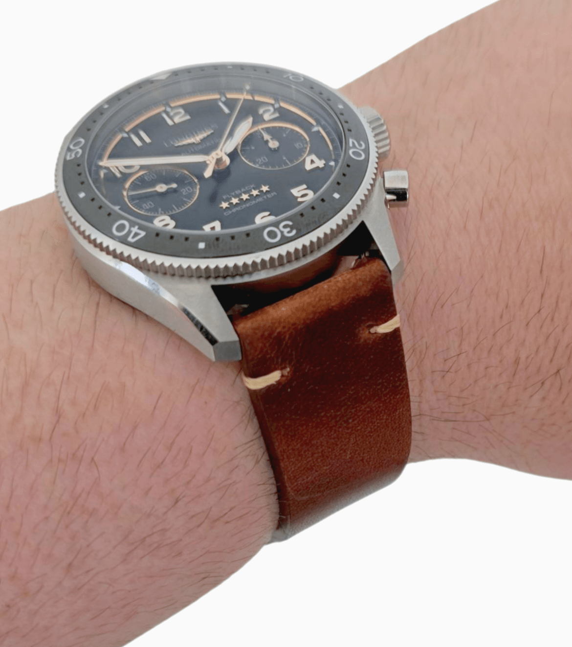 Handmade Full Grain Leather Watch Strap Dark Brown 20mm 22mm - Wrist Envy
