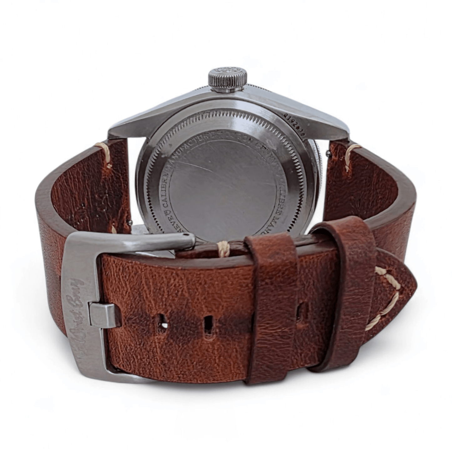 Handmade Full Grain Leather Watch Strap Dark Brown 20mm 22mm - Wrist Envy