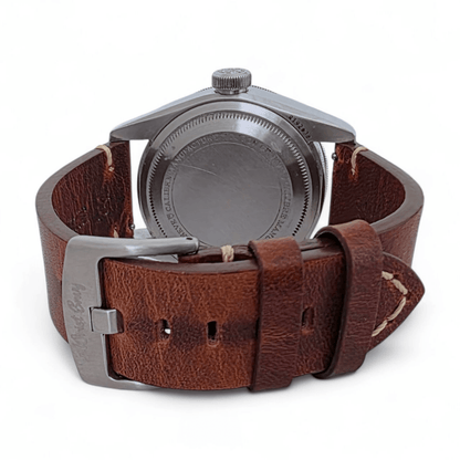 Handmade Full Grain Leather Watch Strap Dark Brown 20mm 22mm - Wrist Envy
