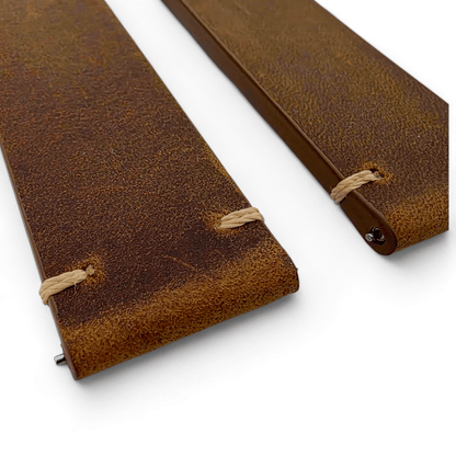 Handmade Thick Italian Leather Watch Strap Brown 20mm 22mm - Wrist Envy