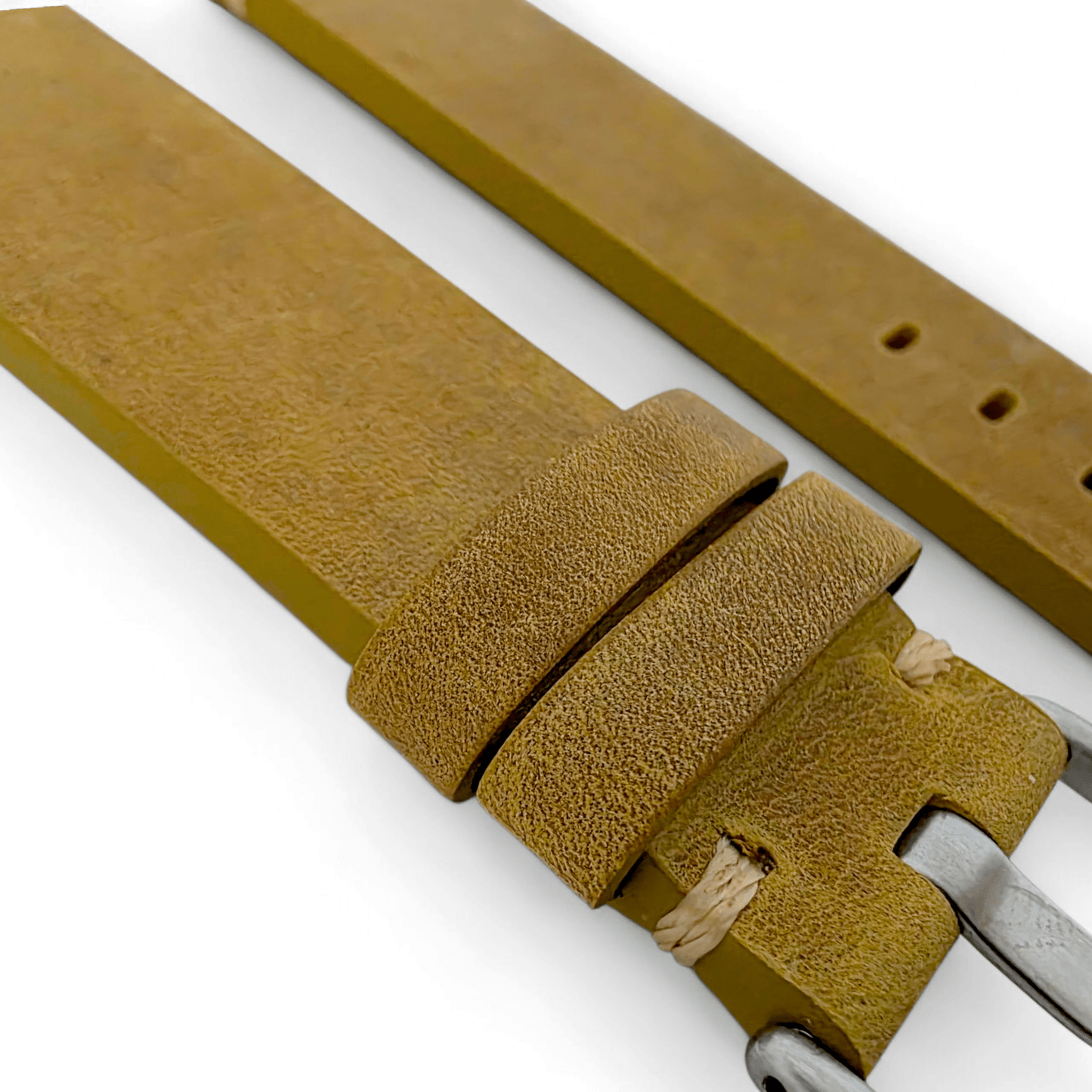 Handmade Top Grain Italian Leather Watch Strap Khaki Sand 20mm 22mm - Wrist Envy