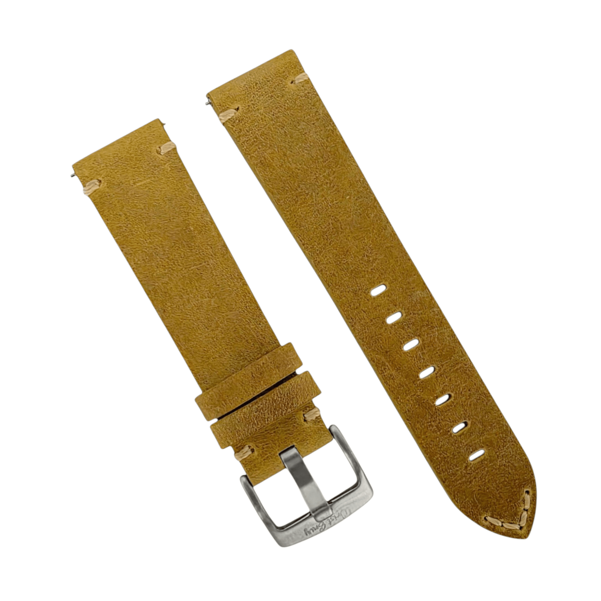 Handmade Top Grain Italian Leather Watch Strap Khaki Sand 20mm 22mm - Wrist Envy