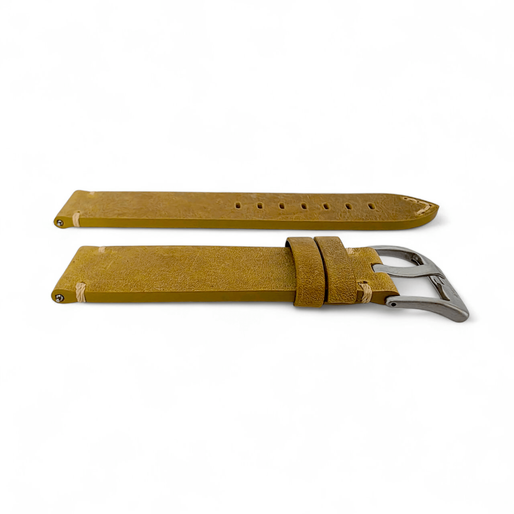Handmade Top Grain Italian Leather Watch Strap Khaki Sand 20mm 22mm - Wrist Envy