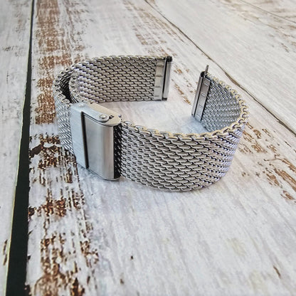 Heavy Duty Shark Mesh 2.5mm Watch Strap Band Milanese Bracelet Steel 18 20 22 mm - Wrist Envy
