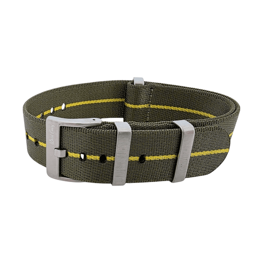 High Quality 1.8mm Thick Military Watch Strap 18mm 20mm 22mm Army Green Yellow - Wrist Envy