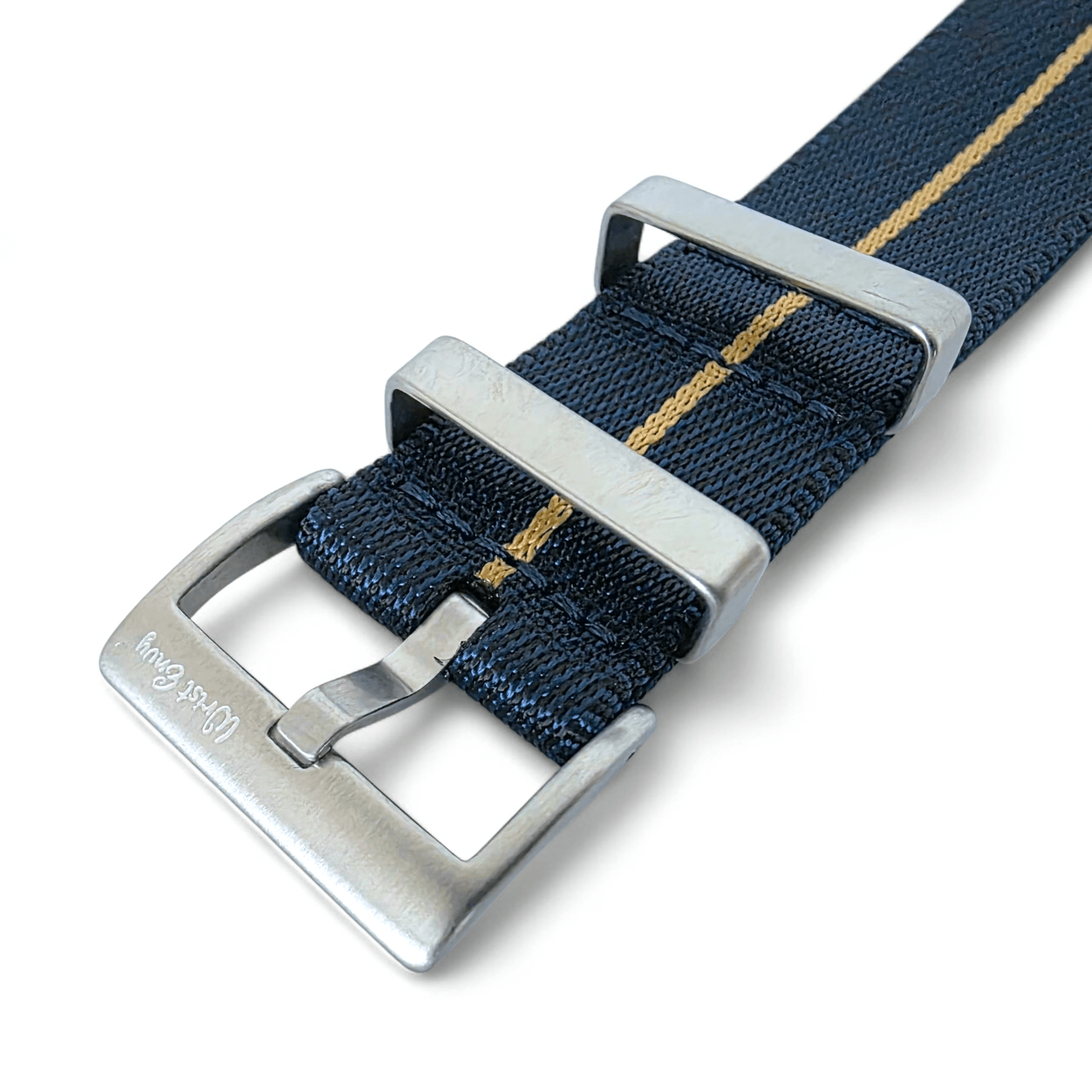 High Quality 1.8mm Thick Military Watch Strap 18mm 20mm 22mm Blue Khaki Stripe - Wrist Envy