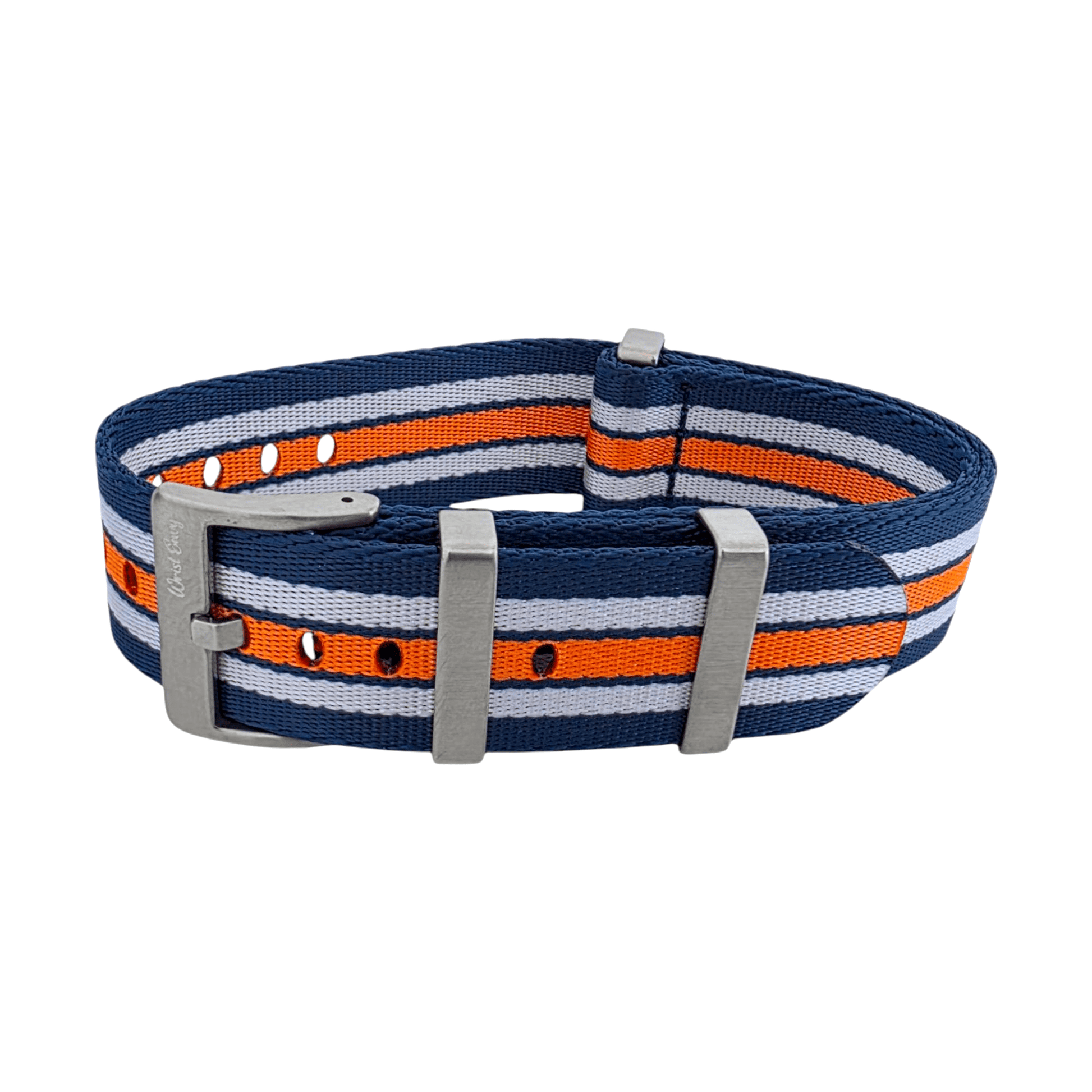High Quality 1.8mm Thick Military Watch Strap 18mm 20mm 22mm Blue White Orange - Wrist Envy