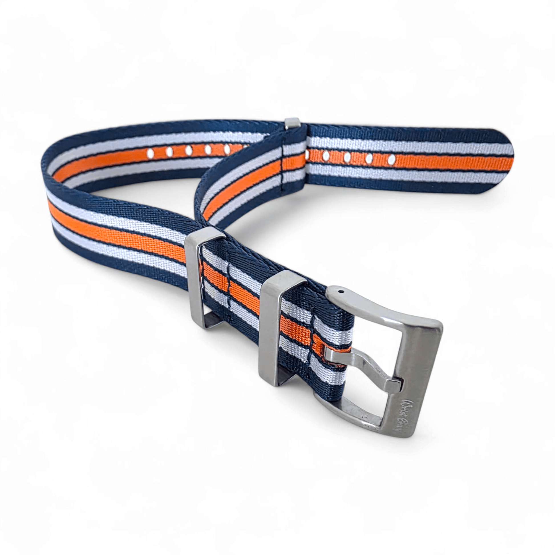 High Quality 1.8mm Thick Military Watch Strap 18mm 20mm 22mm Blue White Orange - Wrist Envy