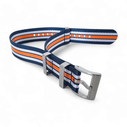 High Quality 1.8mm Thick Military Watch Strap 18mm 20mm 22mm Blue White Orange - Wrist Envy