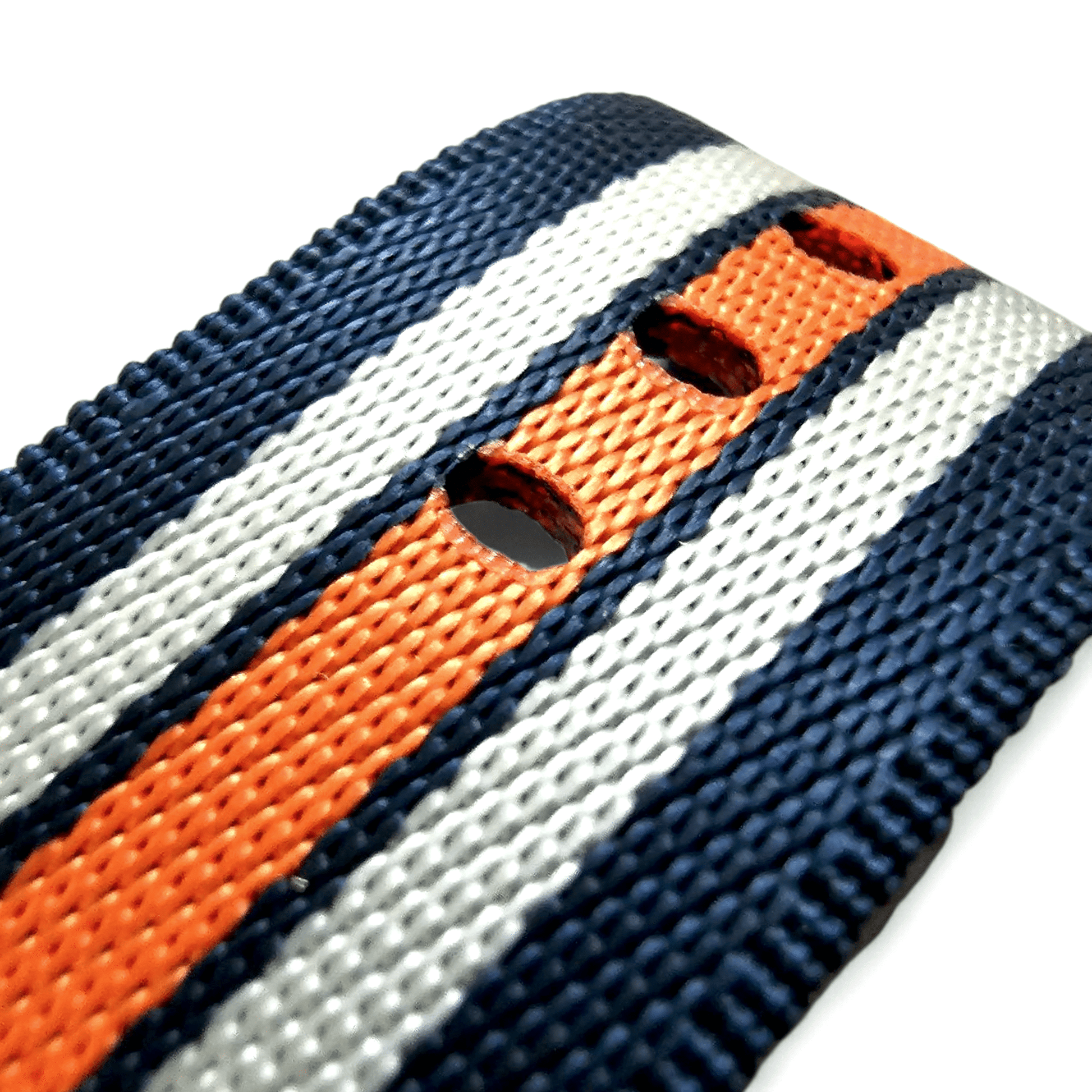 High Quality 1.8mm Thick Military Watch Strap 18mm 20mm 22mm Blue White Orange - Wrist Envy