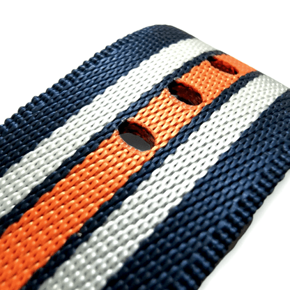 High Quality 1.8mm Thick Military Watch Strap 18mm 20mm 22mm Blue White Orange - Wrist Envy