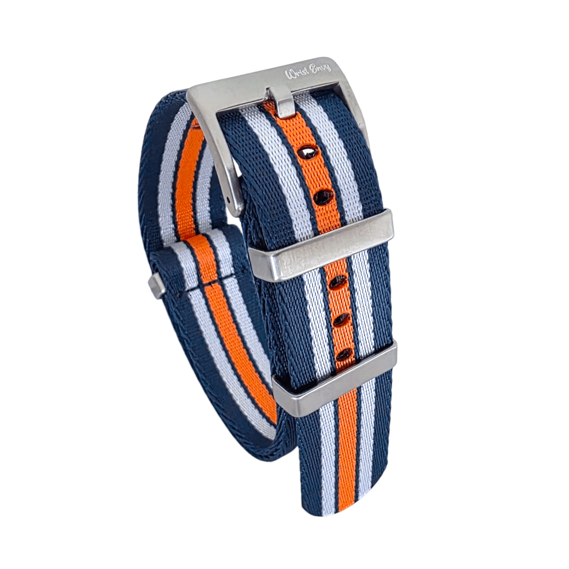 High Quality 1.8mm Thick Military Watch Strap 18mm 20mm 22mm Blue White Orange - Wrist Envy