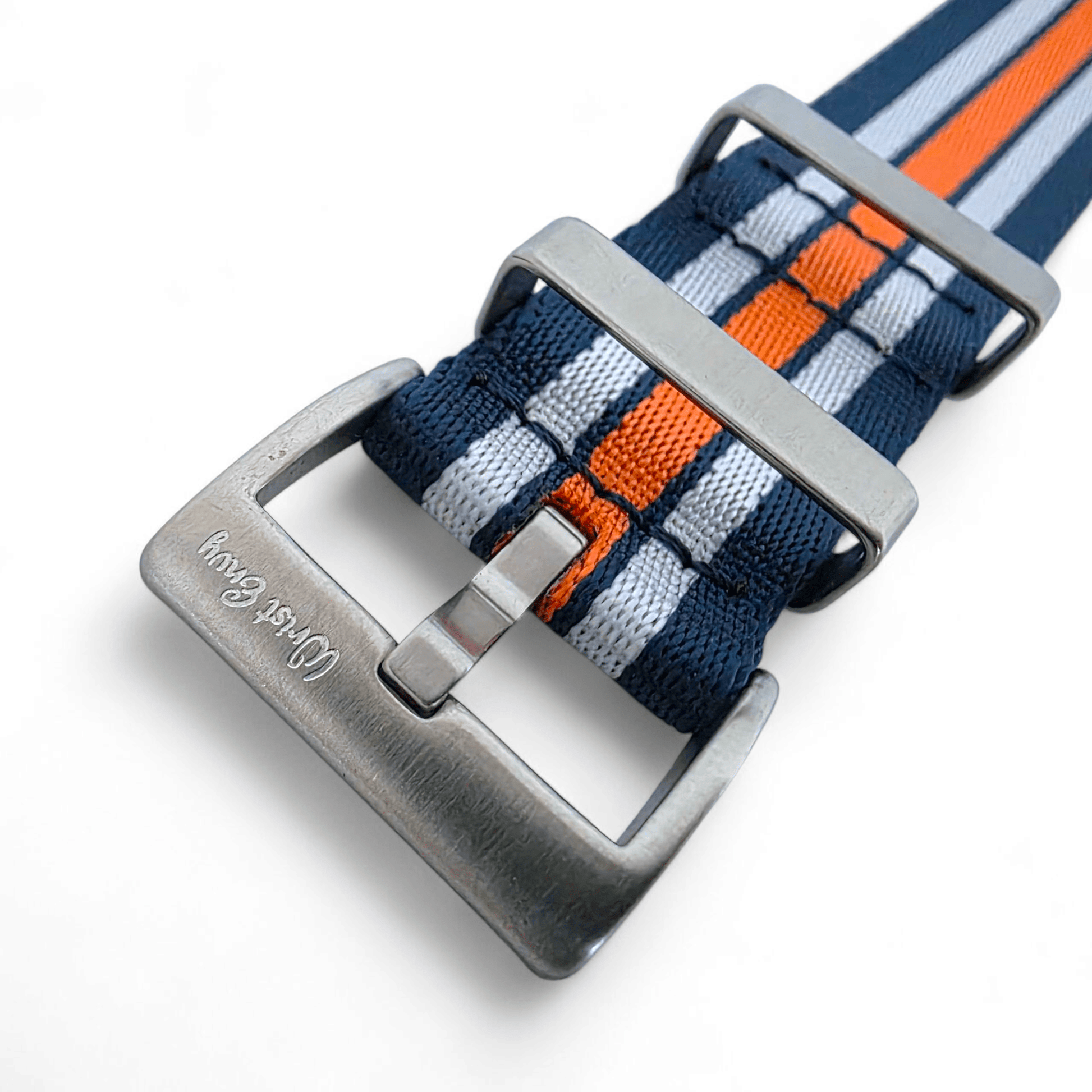 High Quality 1.8mm Thick Military Watch Strap 18mm 20mm 22mm Blue White Orange - Wrist Envy