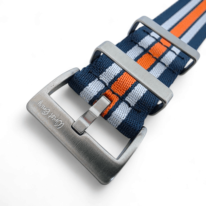 High Quality 1.8mm Thick Military Watch Strap 18mm 20mm 22mm Blue White Orange - Wrist Envy