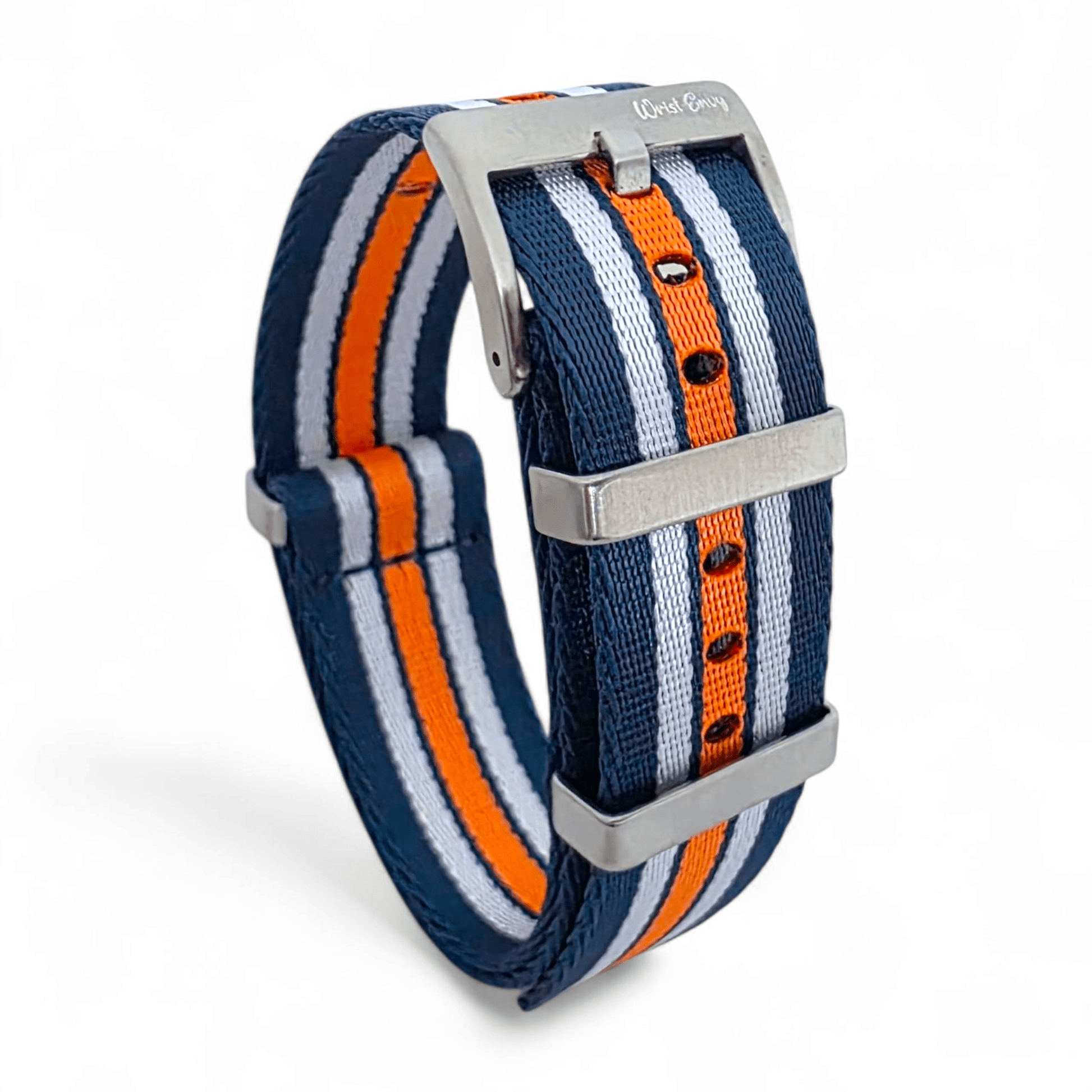 High Quality 1.8mm Thick Military Watch Strap 18mm 20mm 22mm Blue White Orange - Wrist Envy