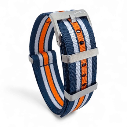 High Quality 1.8mm Thick Military Watch Strap 18mm 20mm 22mm Blue White Orange - Wrist Envy