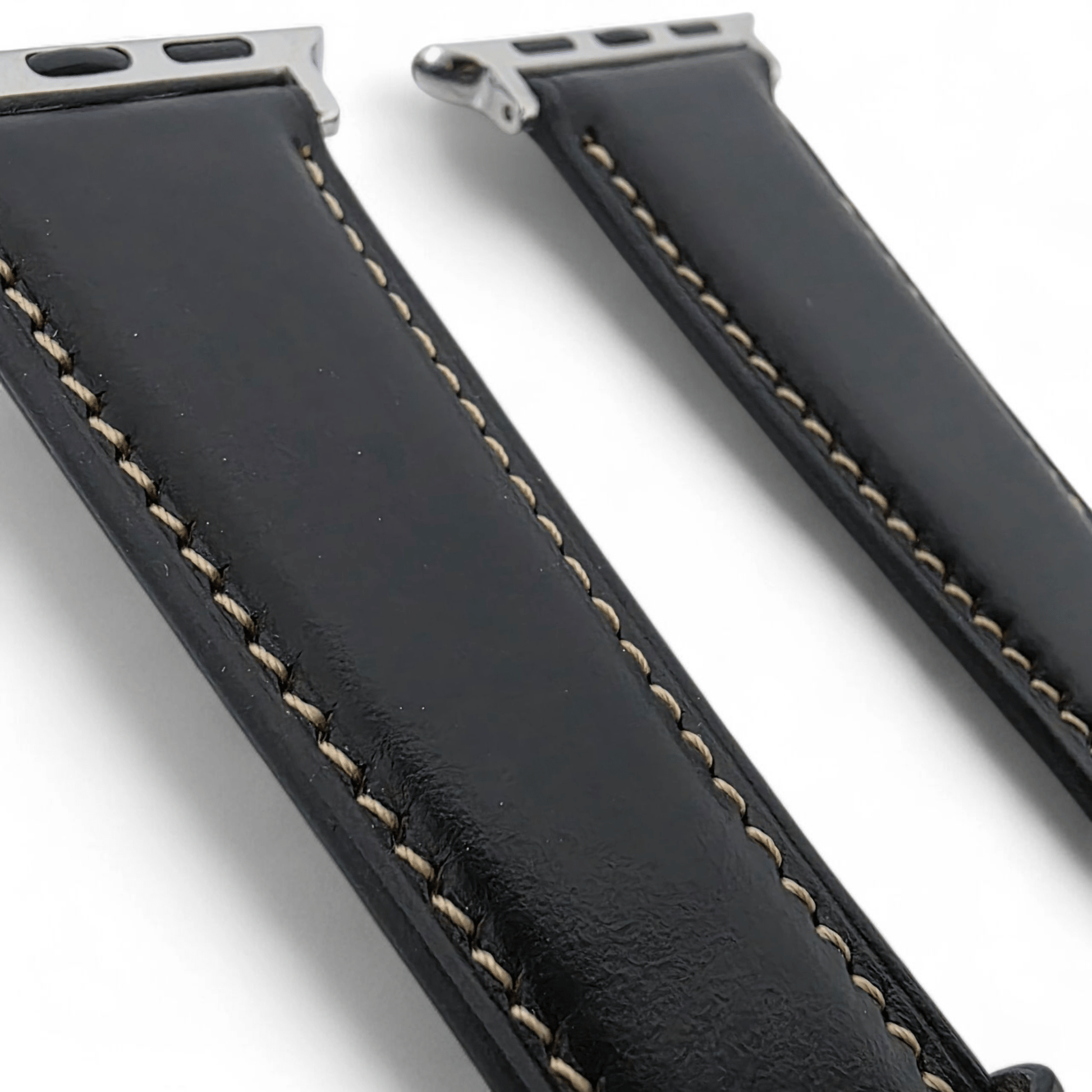 Horween Chromexcel Full Grain Leather Strap For Apple Watch Black - Wrist Envy