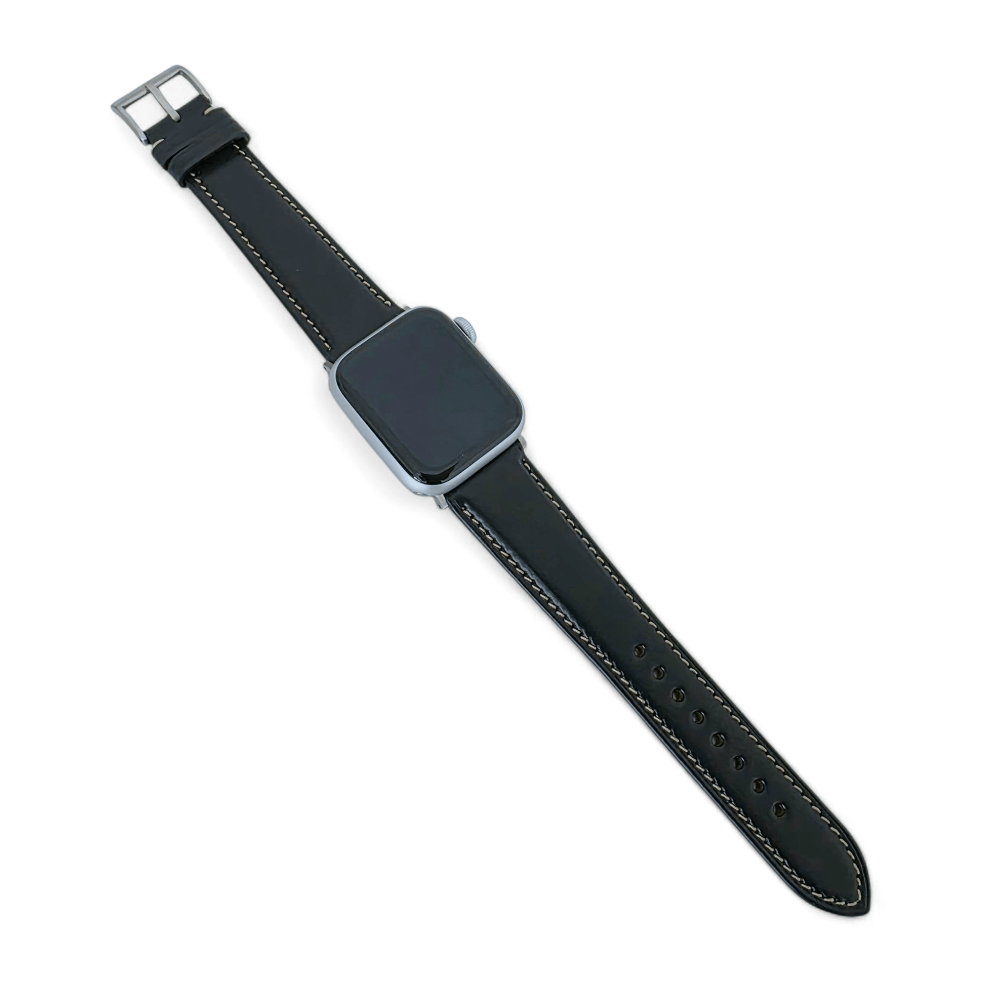 Horween Chromexcel Full Grain Leather Strap For Apple Watch Black - Wrist Envy