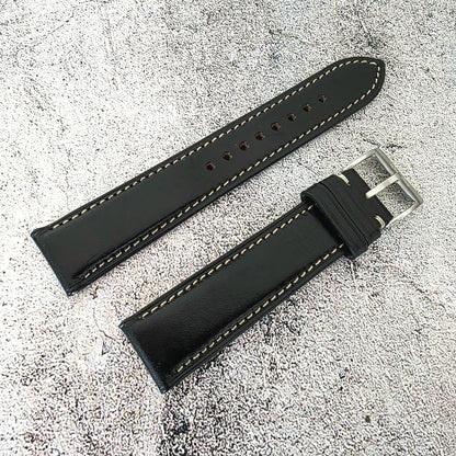Horween Chromexcel Leather Strap - Custom Ready Made - Black - Wrist Envy