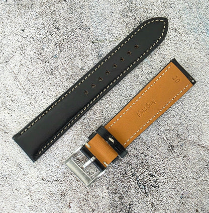 Horween Chromexcel Leather Strap - Custom Ready Made - Black - Wrist Envy