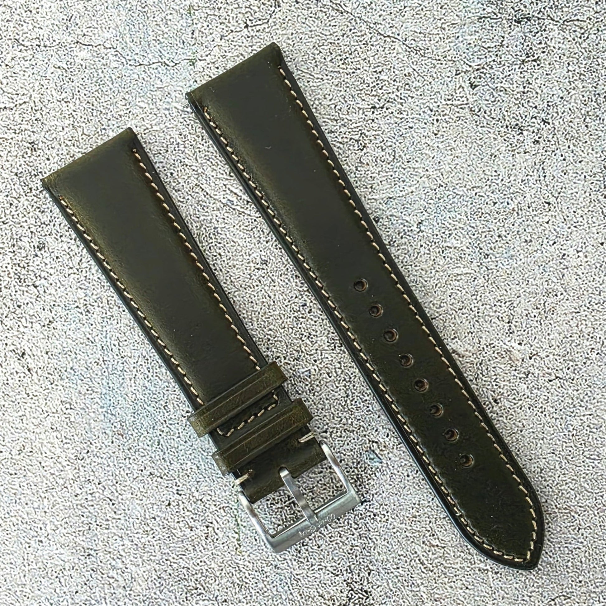 Horween Chromexcel Leather Strap - Custom Ready Made - Dark Green - Wrist Envy