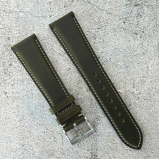 Horween Chromexcel Leather Strap - Custom Ready Made - Dark Green - Wrist Envy