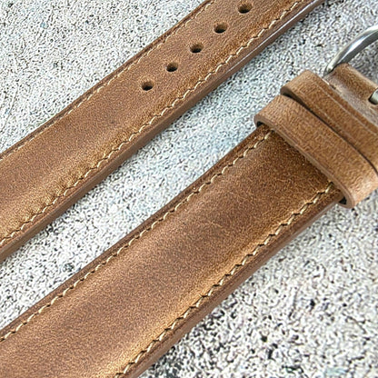 Horween Chromexcel Leather Strap - Custom Ready Made - Natural Brown - Wrist Envy