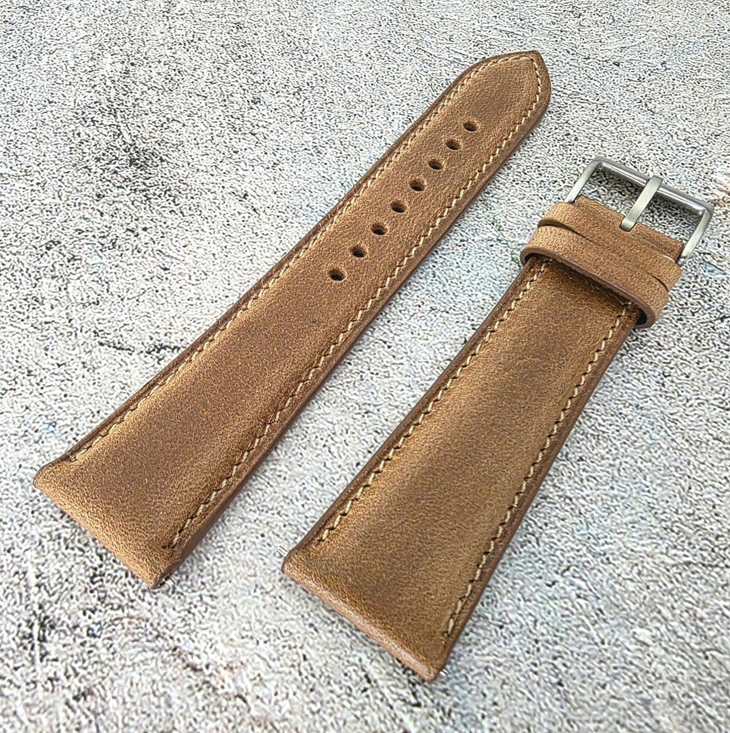 Horween Chromexcel Leather Strap - Custom Ready Made - Natural Brown - Wrist Envy