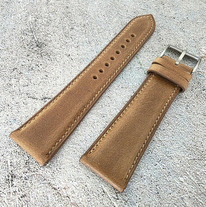 Horween Chromexcel Leather Strap - Custom Ready Made - Natural Brown - Wrist Envy