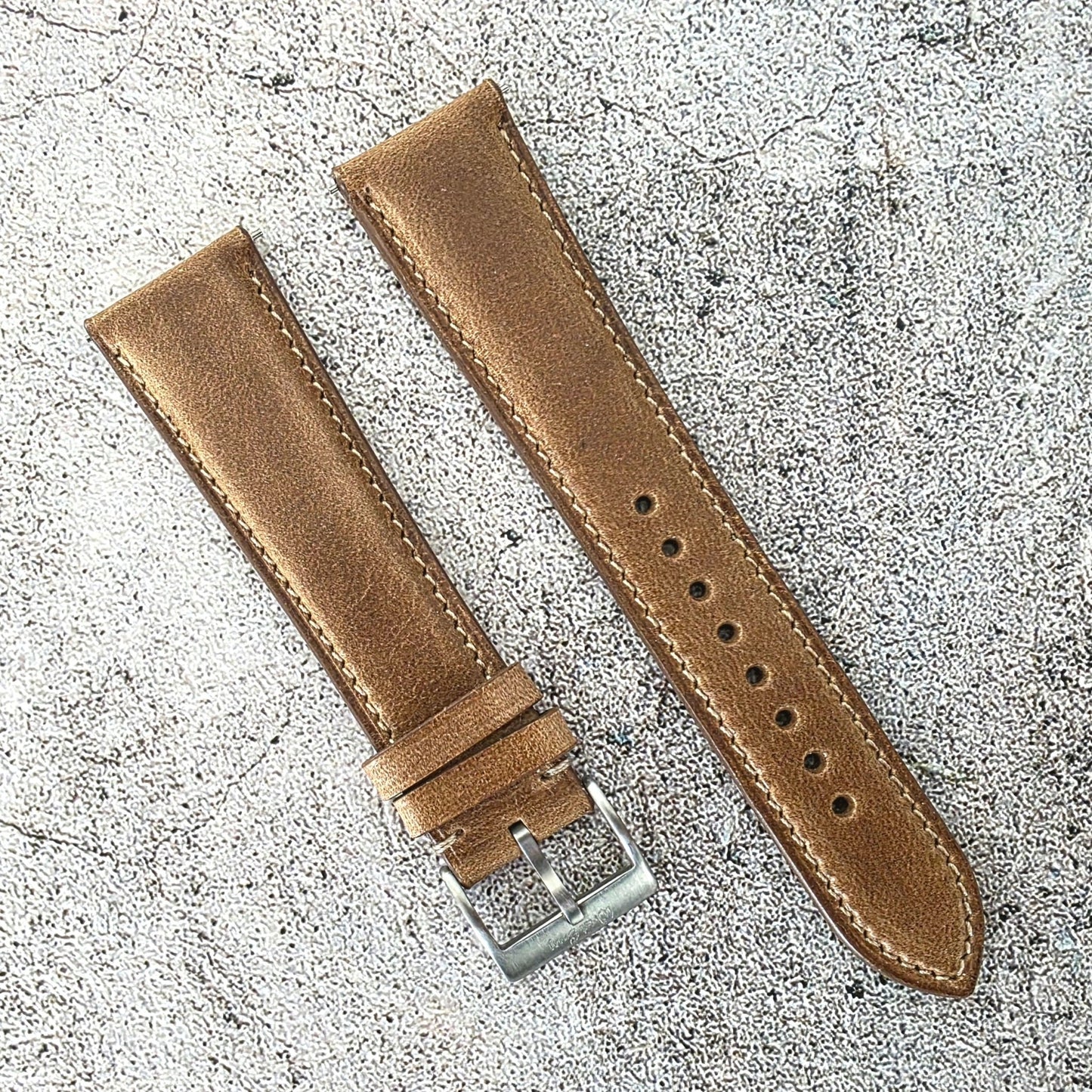Horween Chromexcel Leather Strap - Custom Ready Made - Natural Brown - Wrist Envy