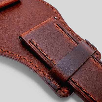 Horween Leather Bund Watch Strap Band Custom Handmade Military Cuff 20mm 22mm UK - Wrist Envy