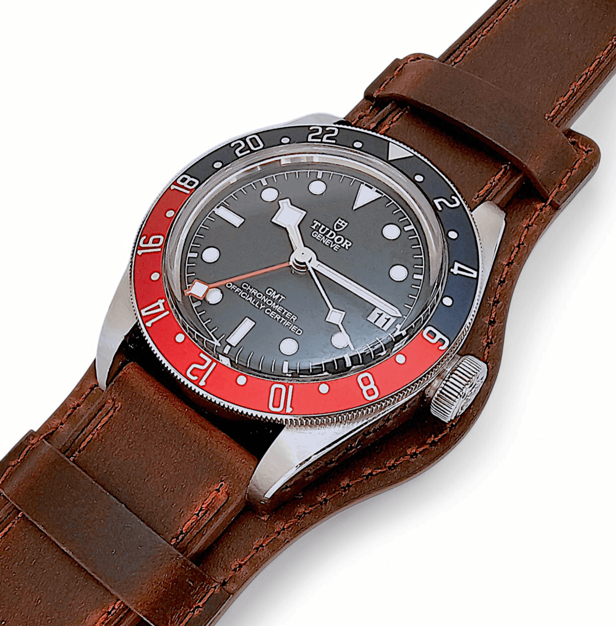 Horween Leather Bund Watch Strap Band Custom Handmade Military Cuff 20mm 22mm UK - Wrist Envy