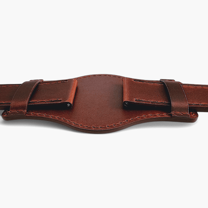 Horween Leather Bund Watch Strap Band Custom Handmade Military Cuff 20mm 22mm UK - Wrist Envy