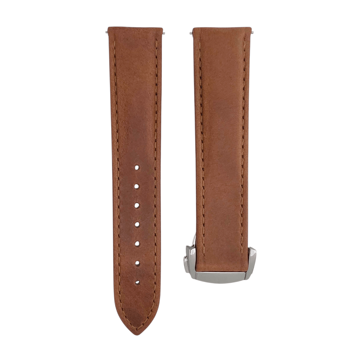 Horween Leather Deployant Clasp Watch Strap Band Rally 18 19 20 22 mm - Wrist Envy
