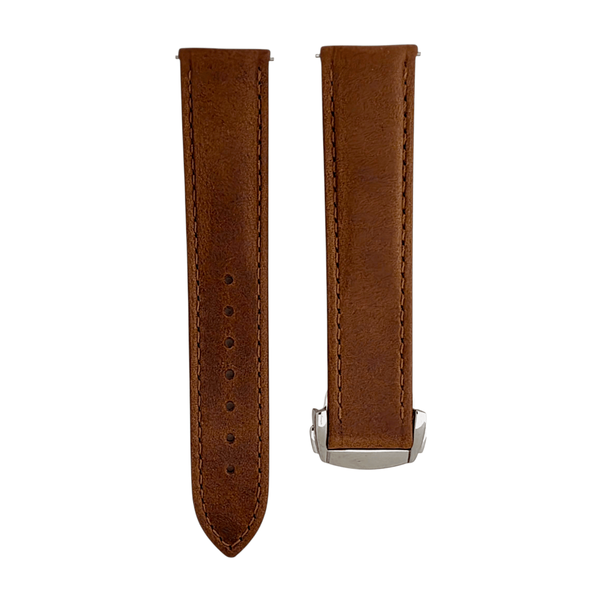 Horween Leather Deployant Clasp Watch Strap Band Rally 18 19 20 22 mm - Wrist Envy