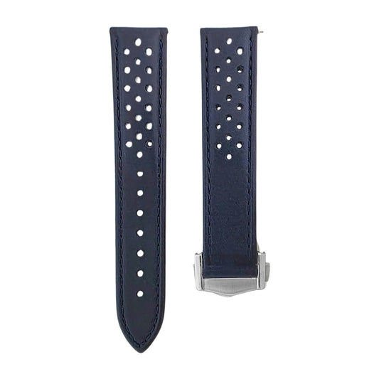 Horween Leather Deployant Clasp Watch Strap Band Rally 18 19 20 22 mm - Wrist Envy