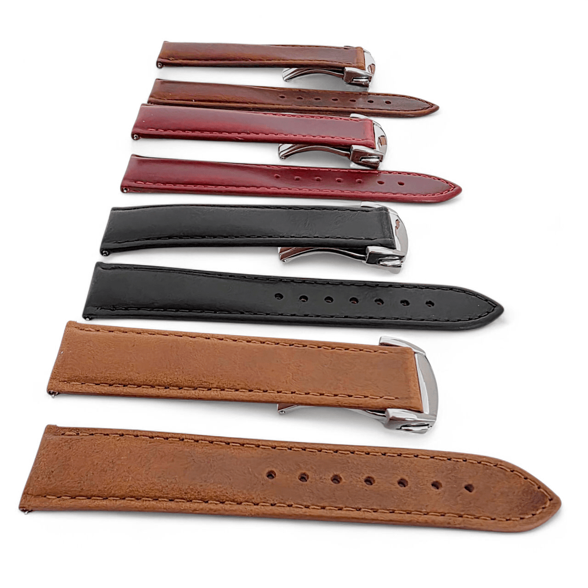 Horween Leather Deployant Clasp Watch Strap Band Rally 18 19 20 22 mm - Wrist Envy