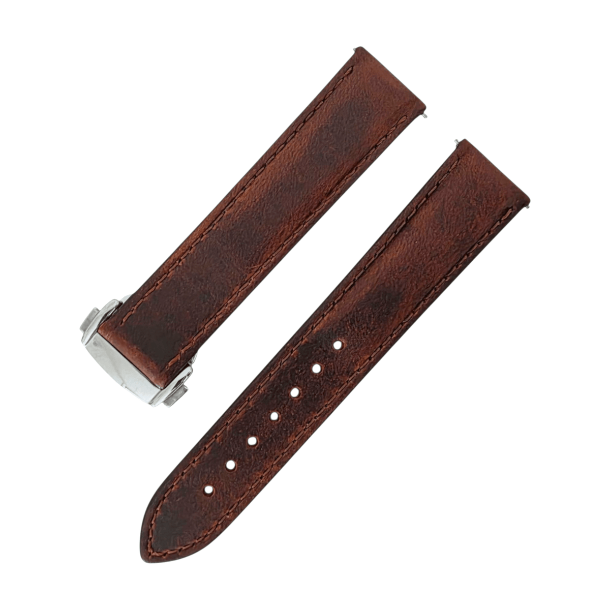 Horween Leather Deployant Clasp Watch Strap Band Rally 18 19 20 22 mm - Wrist Envy