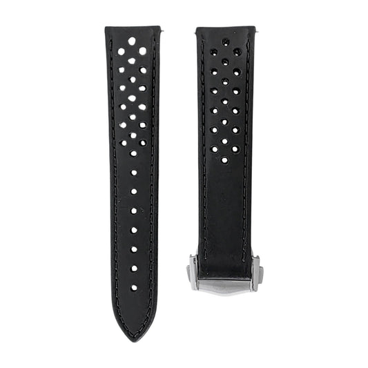 Horween Leather Deployant Clasp Watch Strap Band Rally 18 19 20 22 mm - Wrist Envy