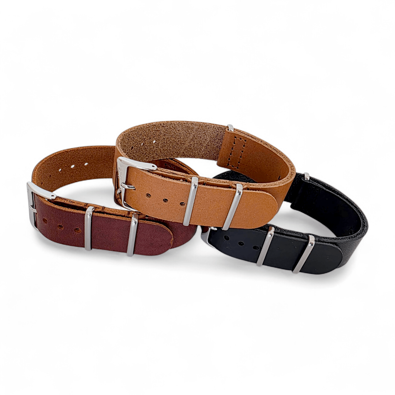 Horween Leather One Piece Military Watch Strap 20mm 22mm Dark Brown - Wrist Envy