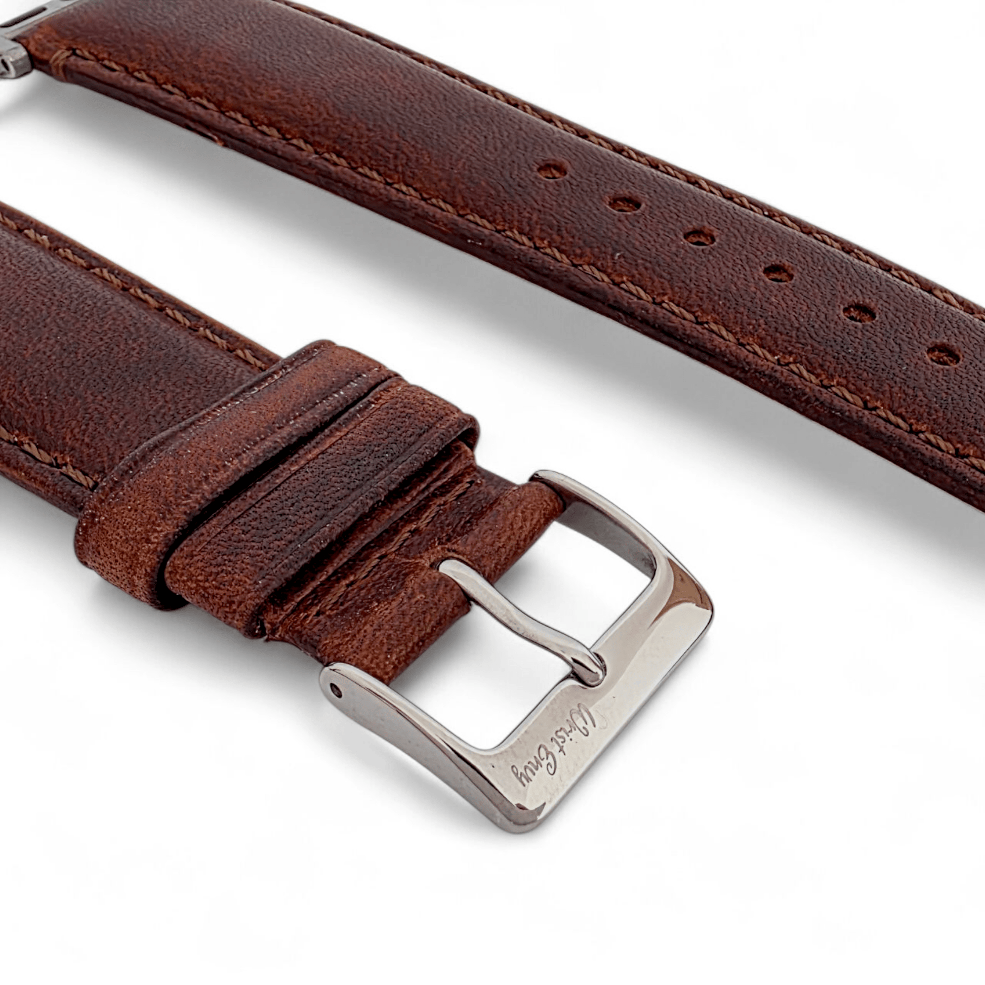 Horween Leather Watch Strap For Apple IWatch Dark Brown - Wrist Envy