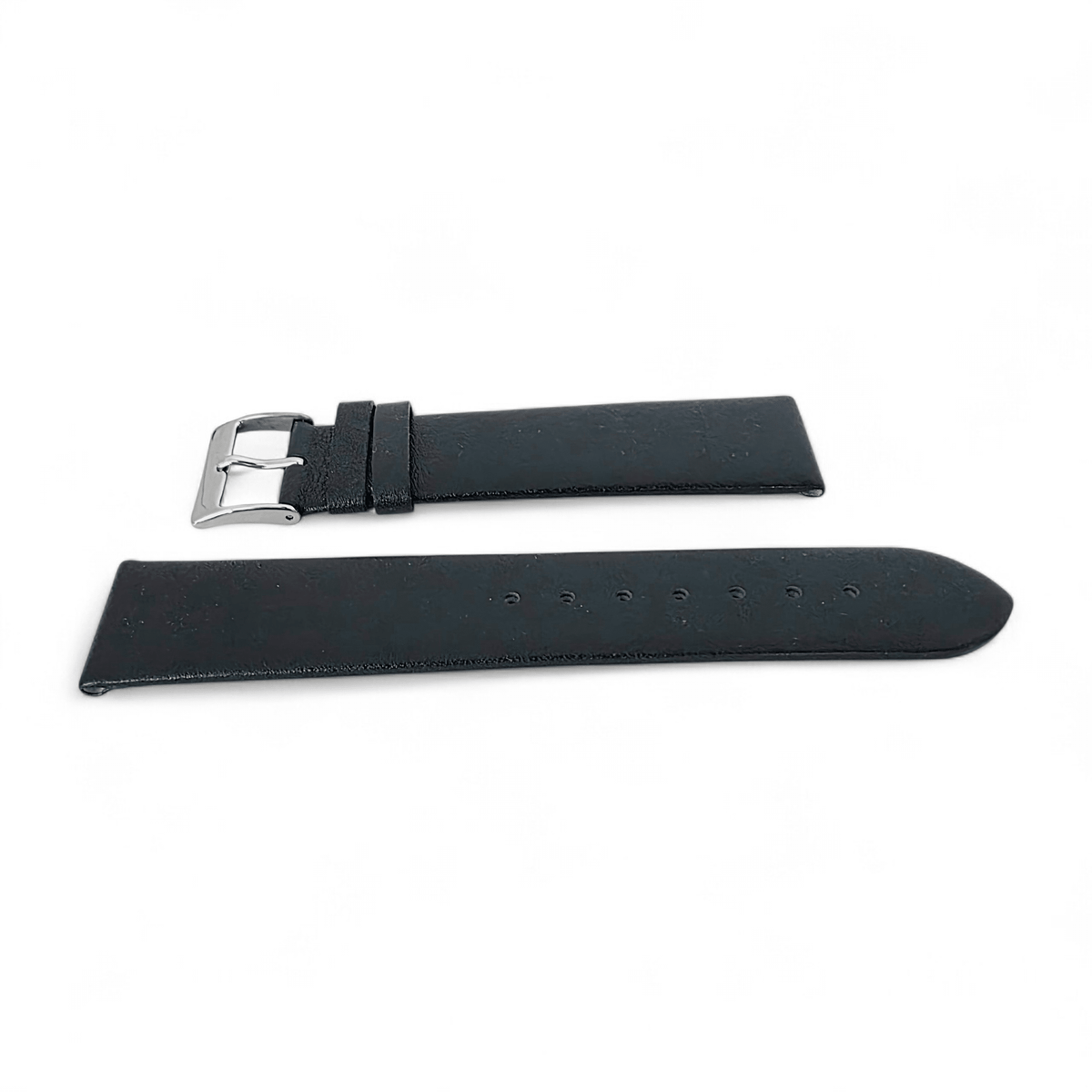 Infinity Edge Italian Leather Watch Strap 18mm 20mm Black - Wrist Envy